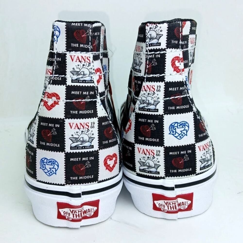 Vans SK8 Womens New w/Tags Hi Top Love Letters Black White Sneakers - Size 10 - Picture 5 of 8